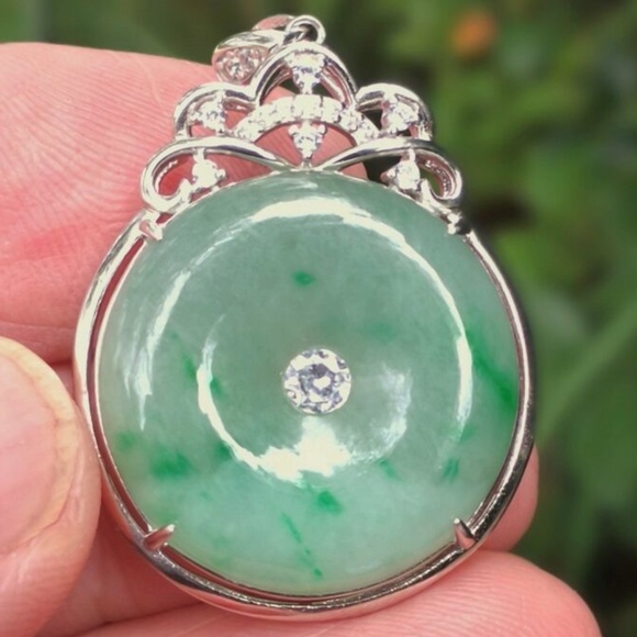 Certificated Natural Grade A Light Green Jadeite Jade Pendant - Picture 9 of 12